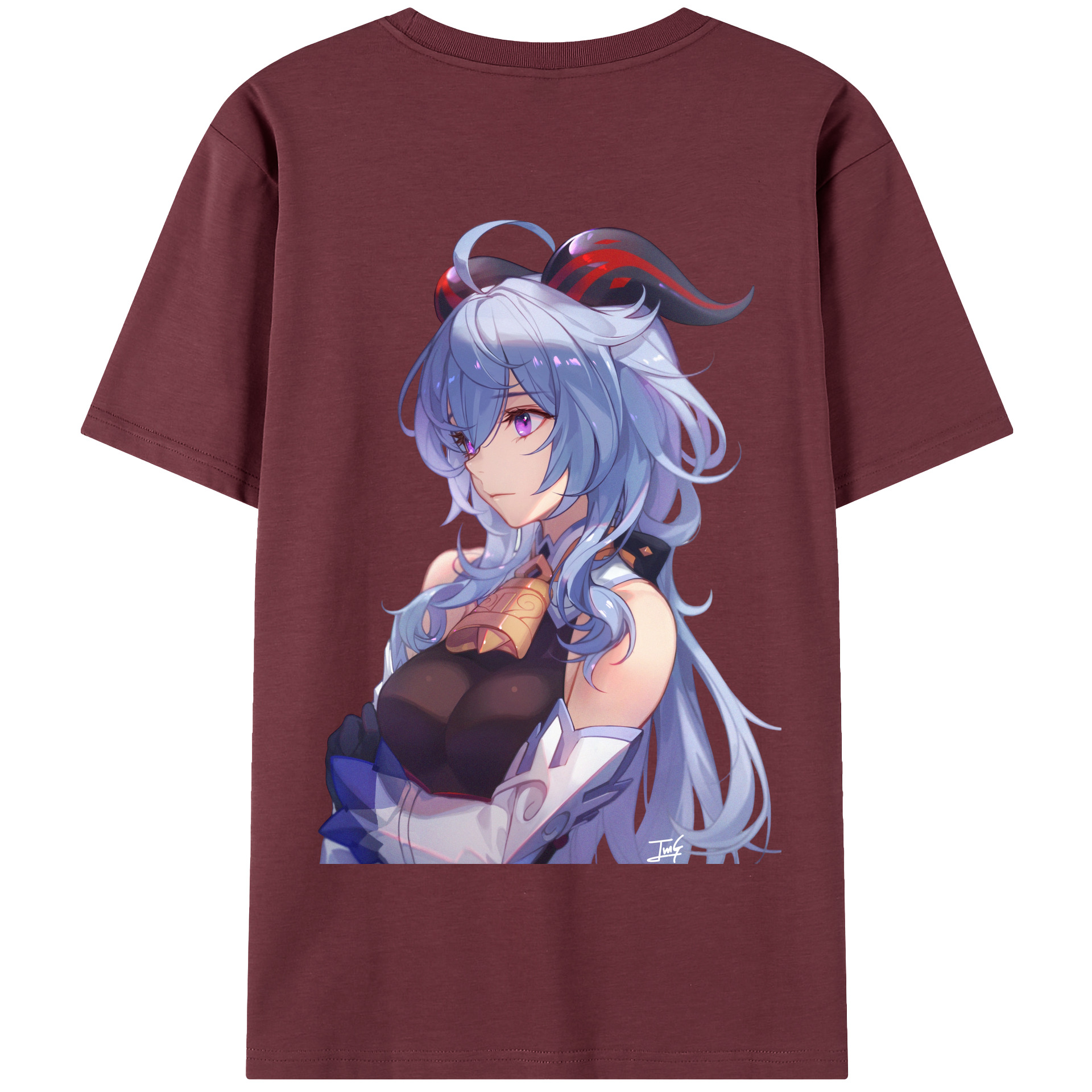 げんし神 甘雨 かんう genshin Ganyu 綿100％半袖Tシャツ（背面プリント）